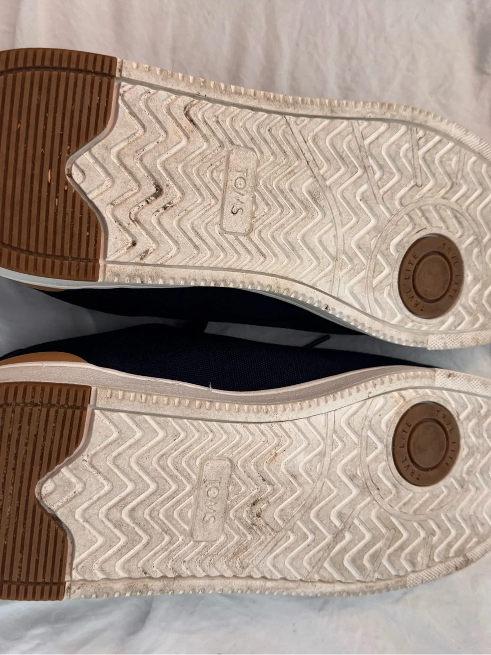 TOMS Navy and Tan Low-Top Canvas Sneaker